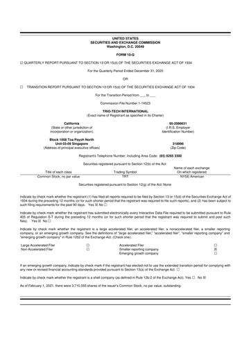 Thumbnail Trio-Tech International 10-Q Quarterly Report FY2021 Q2