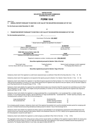 Vorschaubild Celcuity Inc. 10-K Jahresbericht 2020