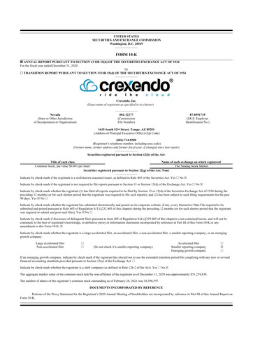 Thumbnail Crexendo 10-K Annual Report 2020