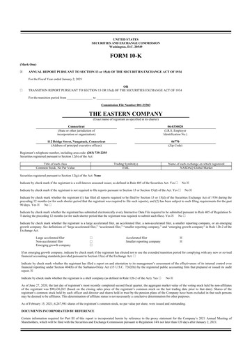 Thumbnail The Eastern Company 10-K Annual Report 2021