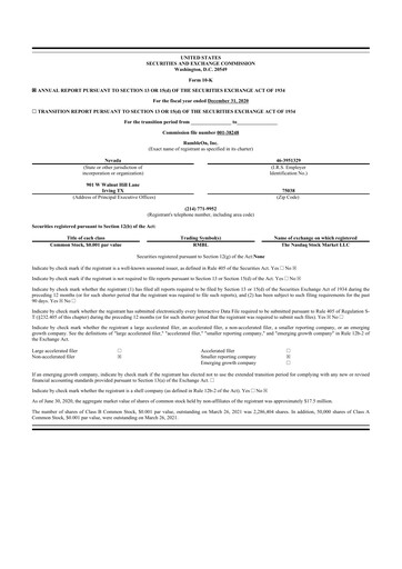 Thumbnail RumbleOn 10-K Annual Report 2020