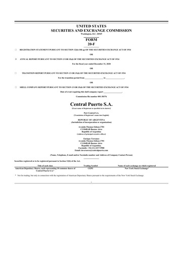 Thumbnail Central Puerto
 20-F Annual Report 2020