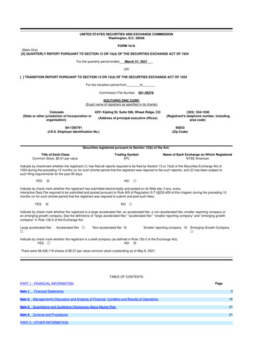 Thumbnail Solitario Resources
 10-Q Quarterly Report FY2021 