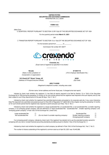 Thumbnail Crexendo 10-Q Quarterly Report FY2021 