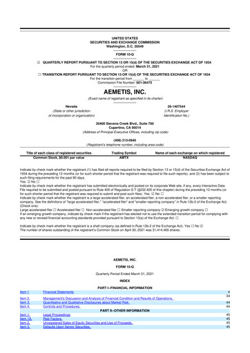 Thumbnail Aemetis 10-Q Quarterly Report FY2021 