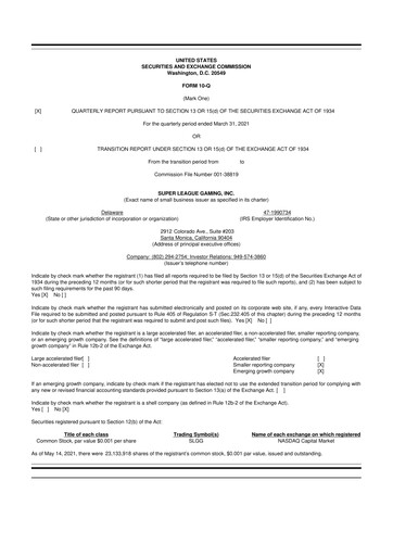 Thumbnail Super League Enterprise 10-Q Quarterly Report FY2021 
