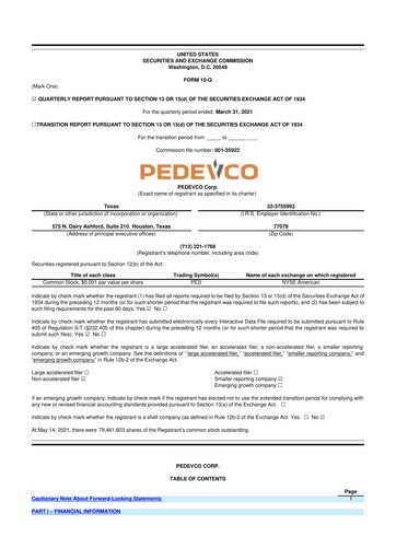 Thumbnail PEDEVCO
 10-Q Quarterly Report FY2021 