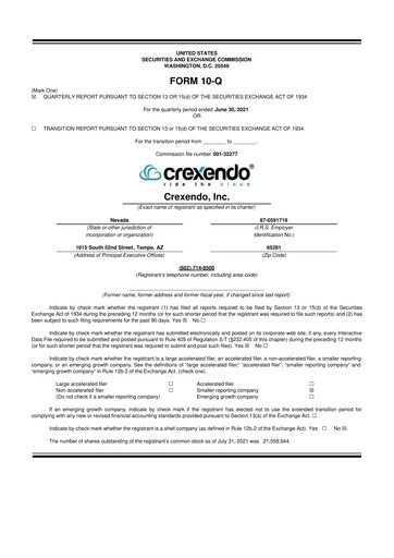 Thumbnail Crexendo 10-Q Quarterly Report FY2021 