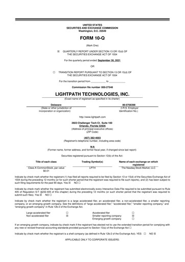 Vorschaubild LightPath Technologies 10-Q Quartalsbericht 2021 