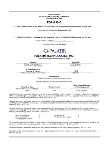 Miniature Palatin Technologies 10-Q Rapport trimestriel 2022 