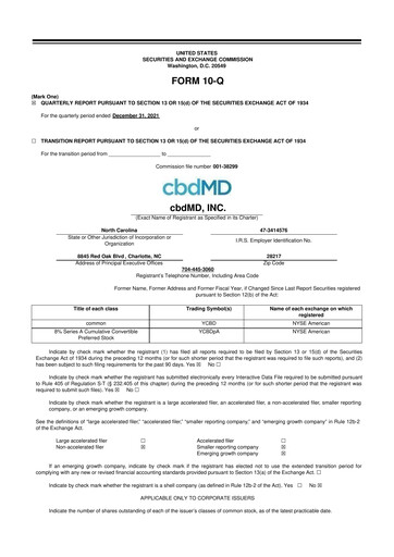 Thumbnail cbdMD 10-Q Quarterly Report FY2022 