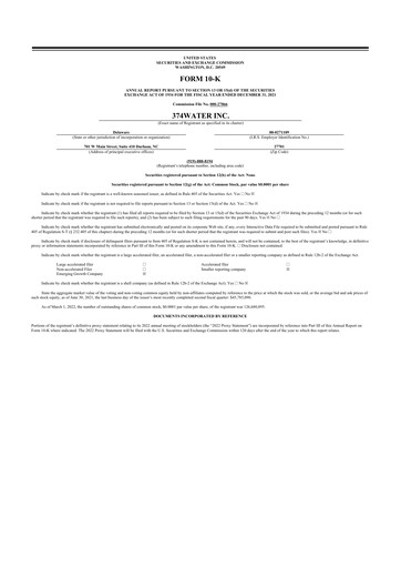 Thumbnail 374Water 10-K Annual Report 2021