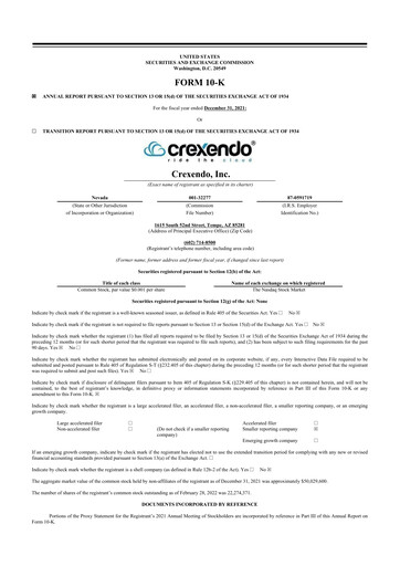 Thumbnail Crexendo 10-K Annual Report 2021
