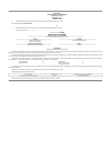 Thumbnail Aehr Test Systems 10-Q Quarterly Report FY2022 