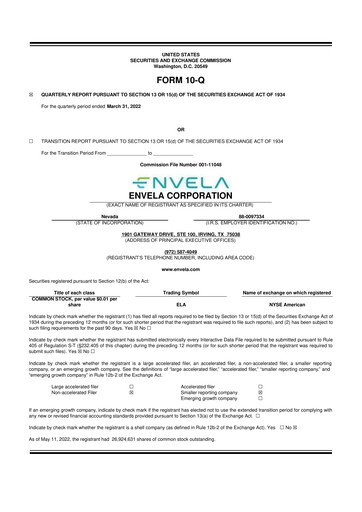 Vorschaubild Envela Corporation 10-Q Quartalsbericht 2022 