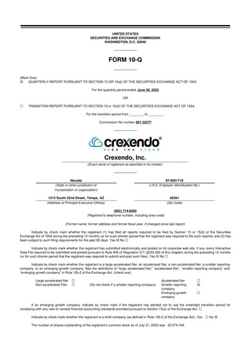 Thumbnail Crexendo 10-Q Quarterly Report FY2022 