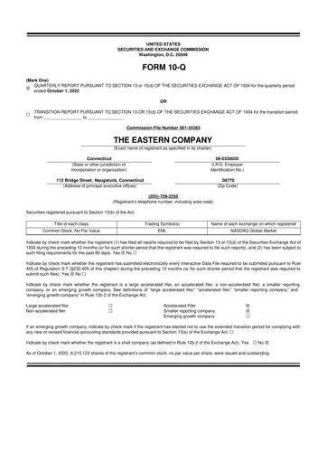 Thumbnail The Eastern Company 10-Q Quarterly Report FY2023 
