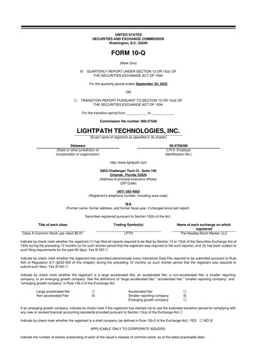 Vorschaubild LightPath Technologies 10-Q Quartalsbericht 2023 