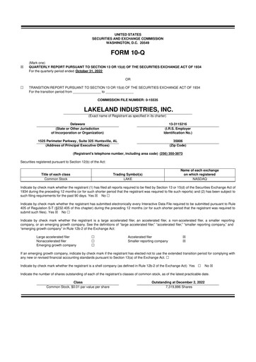 Thumbnail Lakeland Industries
 10-Q Quarterly Report FY2023 