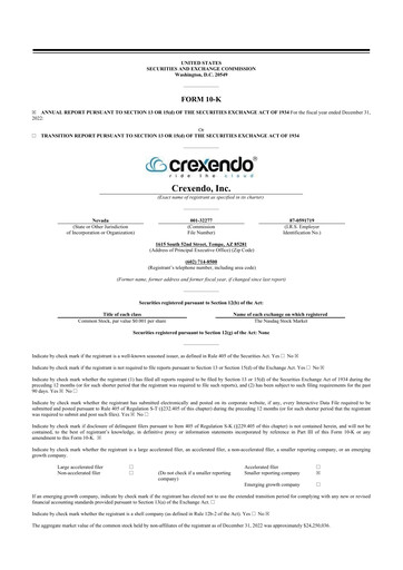 Thumbnail Crexendo 10-K Annual Report 2022