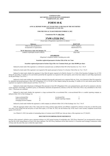 Thumbnail 374Water 10-K Annual Report 2022