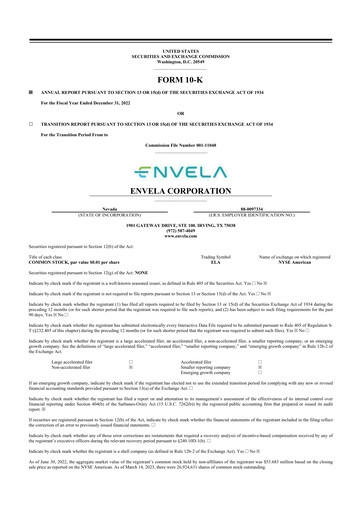 Miniature Envela Corporation 10-K Rapport annuel 2022