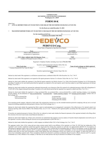 Thumbnail PEDEVCO
 10-K Annual Report 2022