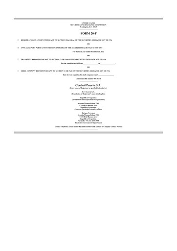 Thumbnail Central Puerto
 20-F Annual Report 2022