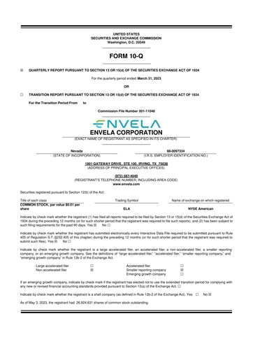 Vorschaubild Envela Corporation 10-Q Quartalsbericht 2023 