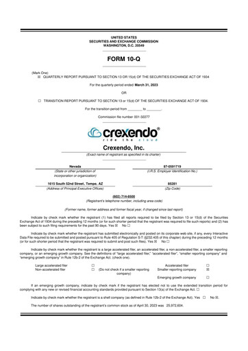 Thumbnail Crexendo 10-Q Quarterly Report FY2023 