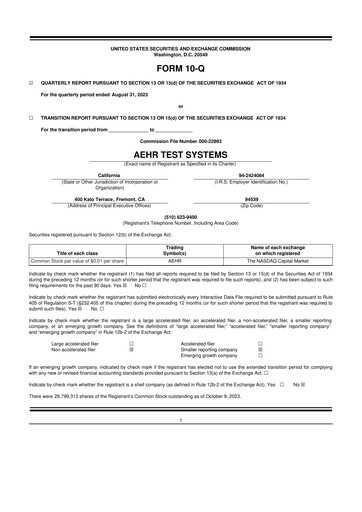 Thumbnail Aehr Test Systems 10-Q Quarterly Report FY2024 