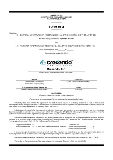 Thumbnail Crexendo 10-Q Quarterly Report FY2023 