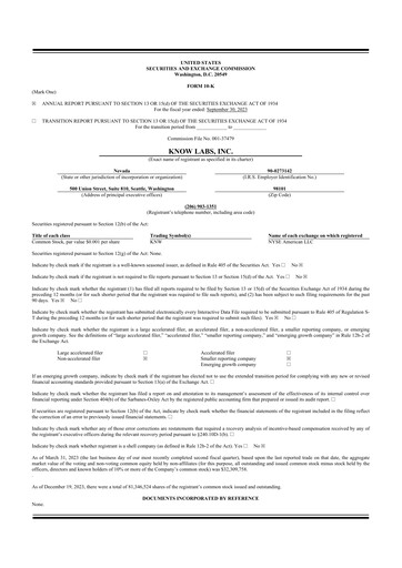 Thumbnail Know Labs 10-K Annual Report 2023