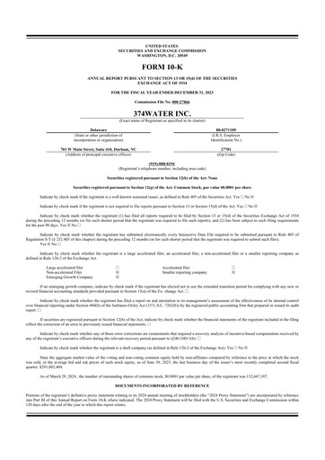 Thumbnail 374Water 10-K Annual Report 2023