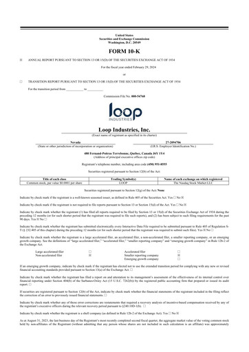 Thumbnail Loop Industries
 10-K Annual Report 2024