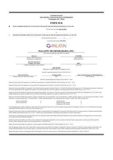 Thumbnail Palatin Technologies 10-K Annual Report 2024