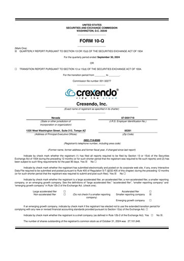 Thumbnail Crexendo 10-Q Quarterly Report FY2024 