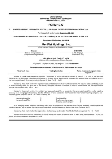 Thumbnail GenFlat Holdings 10-Q Quarterly Report FY2025 