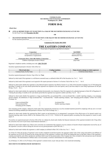 Thumbnail The Eastern Company 10-K Annual Report 2024