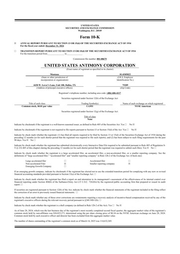 Vorschaubild United States Antimony Corporation 10-K Jahresbericht 2024