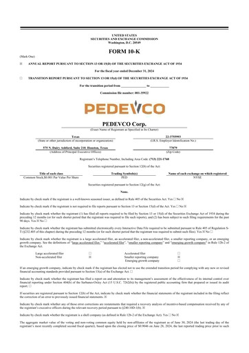 Thumbnail PEDEVCO
 10-K Annual Report 2024