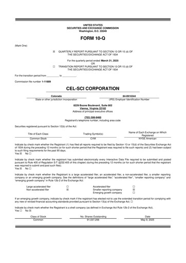 Thumbnail Cel-Sci

 10-Q Quarterly Report FY2025 