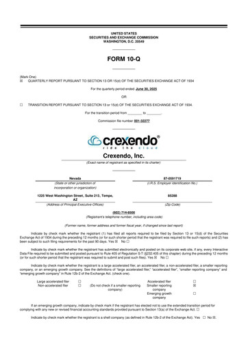 Thumbnail Crexendo 10-Q Quarterly Report FY2025 