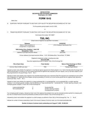 Miniature TSS, Inc. 10-Q Rapport trimestriel 2025 