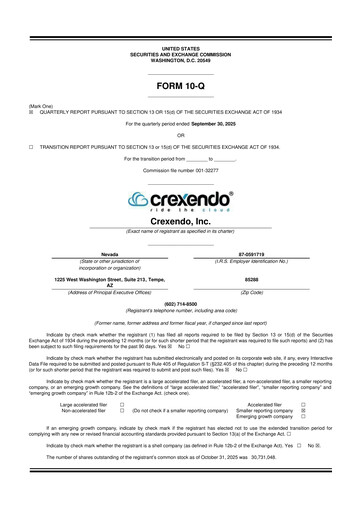 Thumbnail Crexendo 10-Q Quarterly Report FY2025 