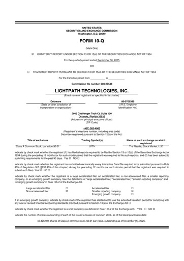Vorschaubild LightPath Technologies 10-Q Quartalsbericht 2026 