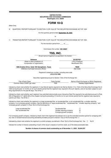 Miniature TSS, Inc. 10-Q Rapport trimestriel 2025 