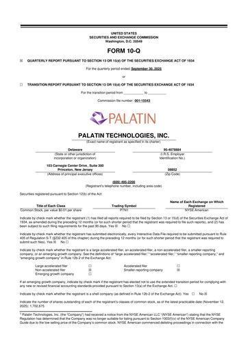 Miniature Palatin Technologies 10-Q Rapport trimestriel 2026 