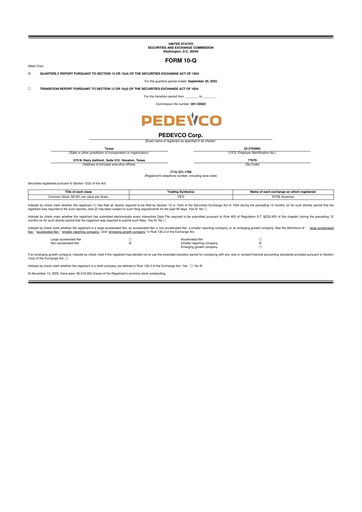 Thumbnail PEDEVCO
 10-Q Quarterly Report FY2025 