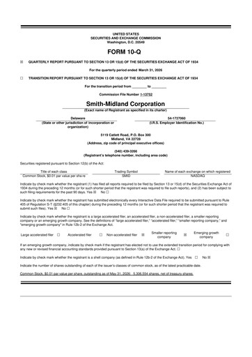 Thumbnail Smith-Midland Corporation 10-Q Quarterly Report FY2026 